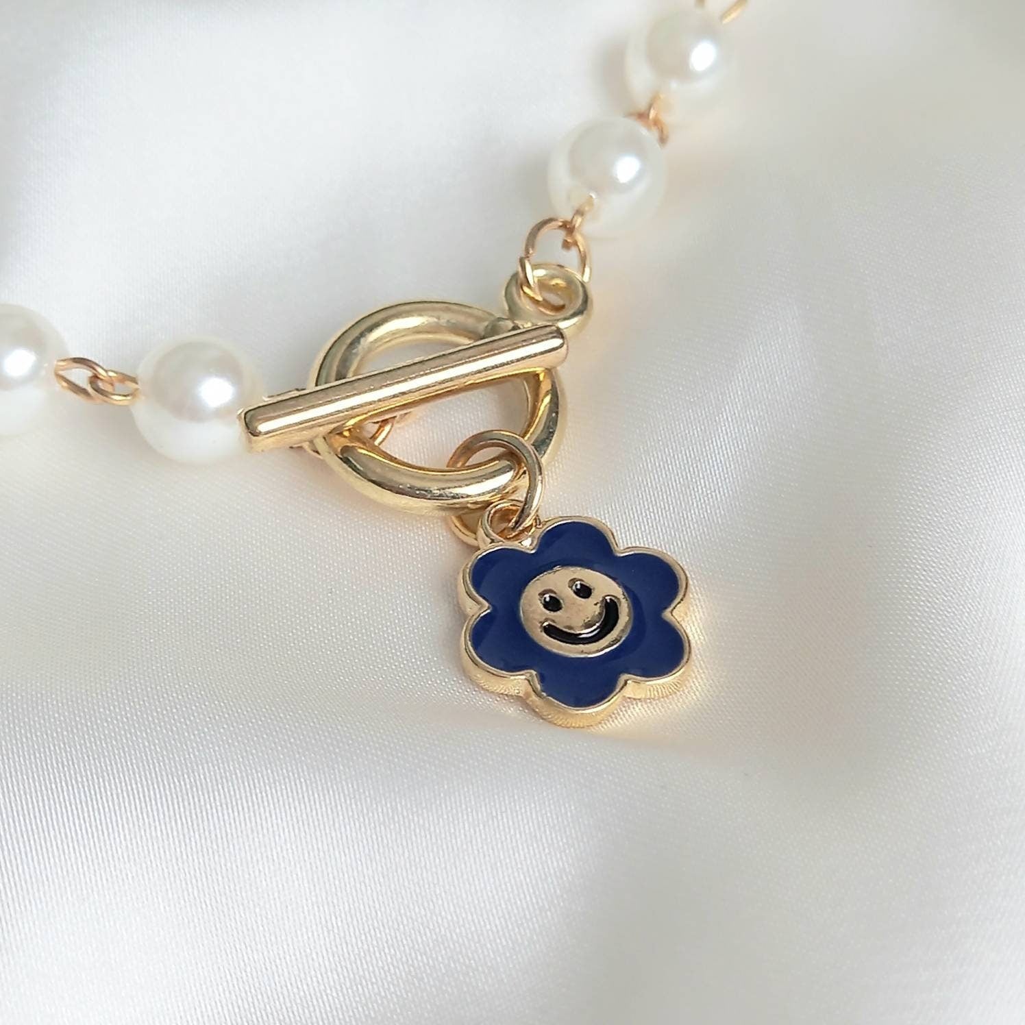 Blue Smiley Face Bracelet