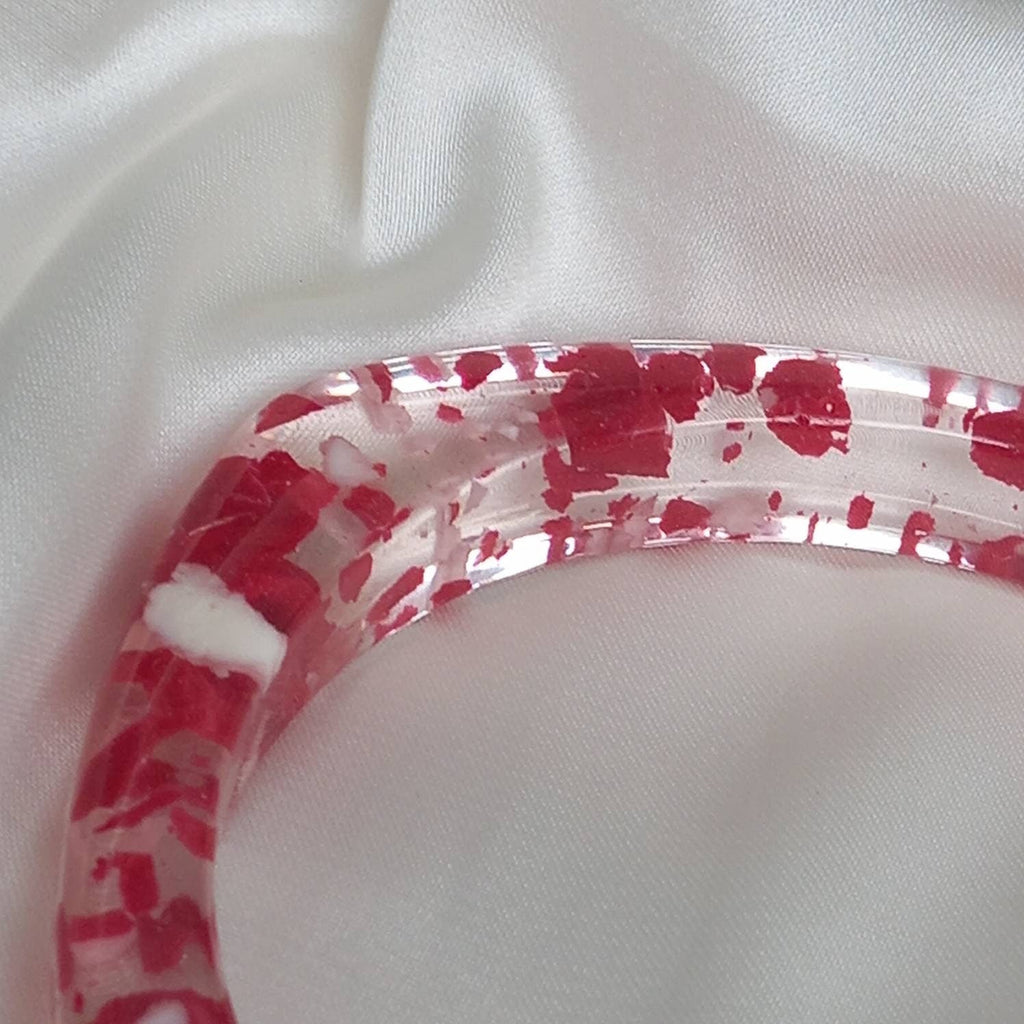 Chunky Red Clear Resin Bracelet