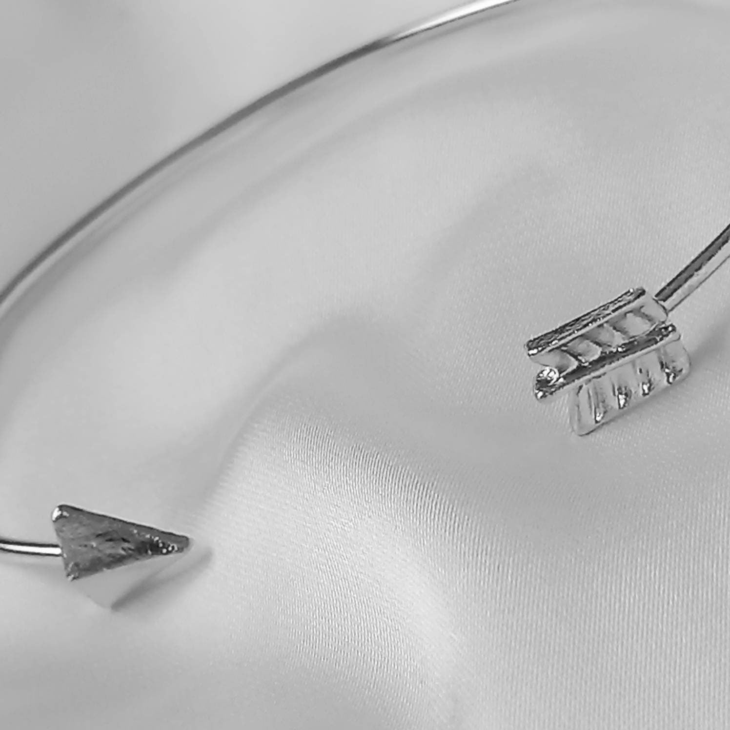 Silver Arrow Bangle Bracelet