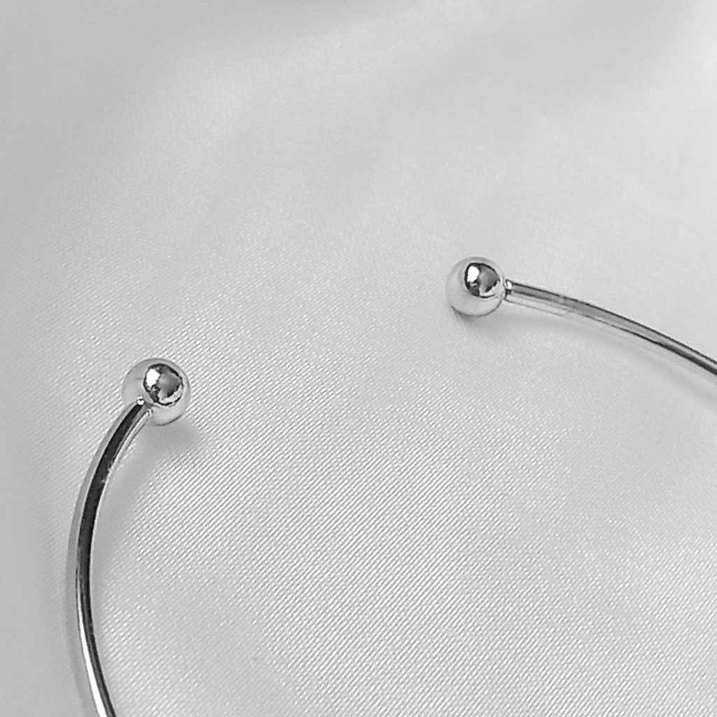 Silver Feather Bangle Bracelet