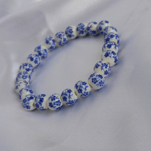 Blue Flower Bead Bracelets