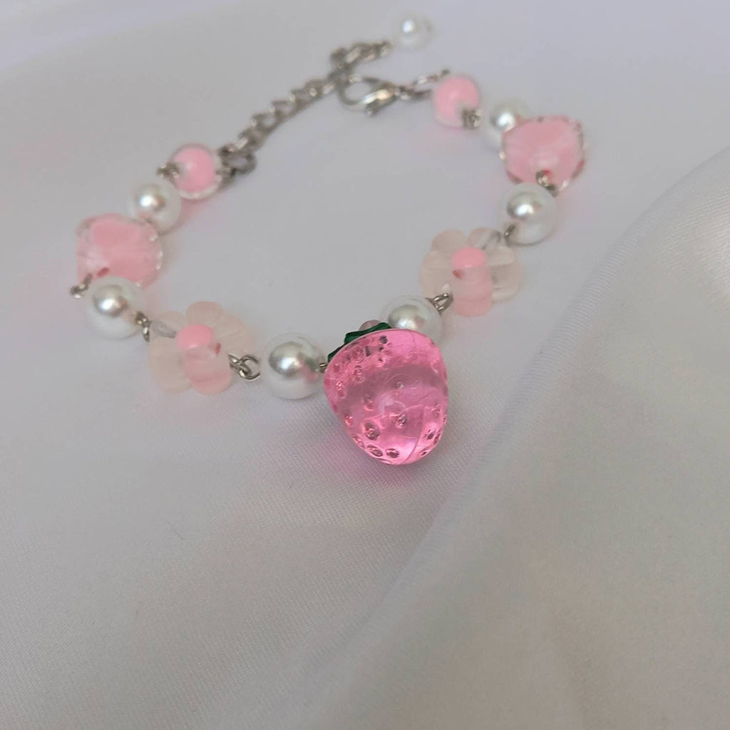 Chunky Bead Strawberry Bracelet