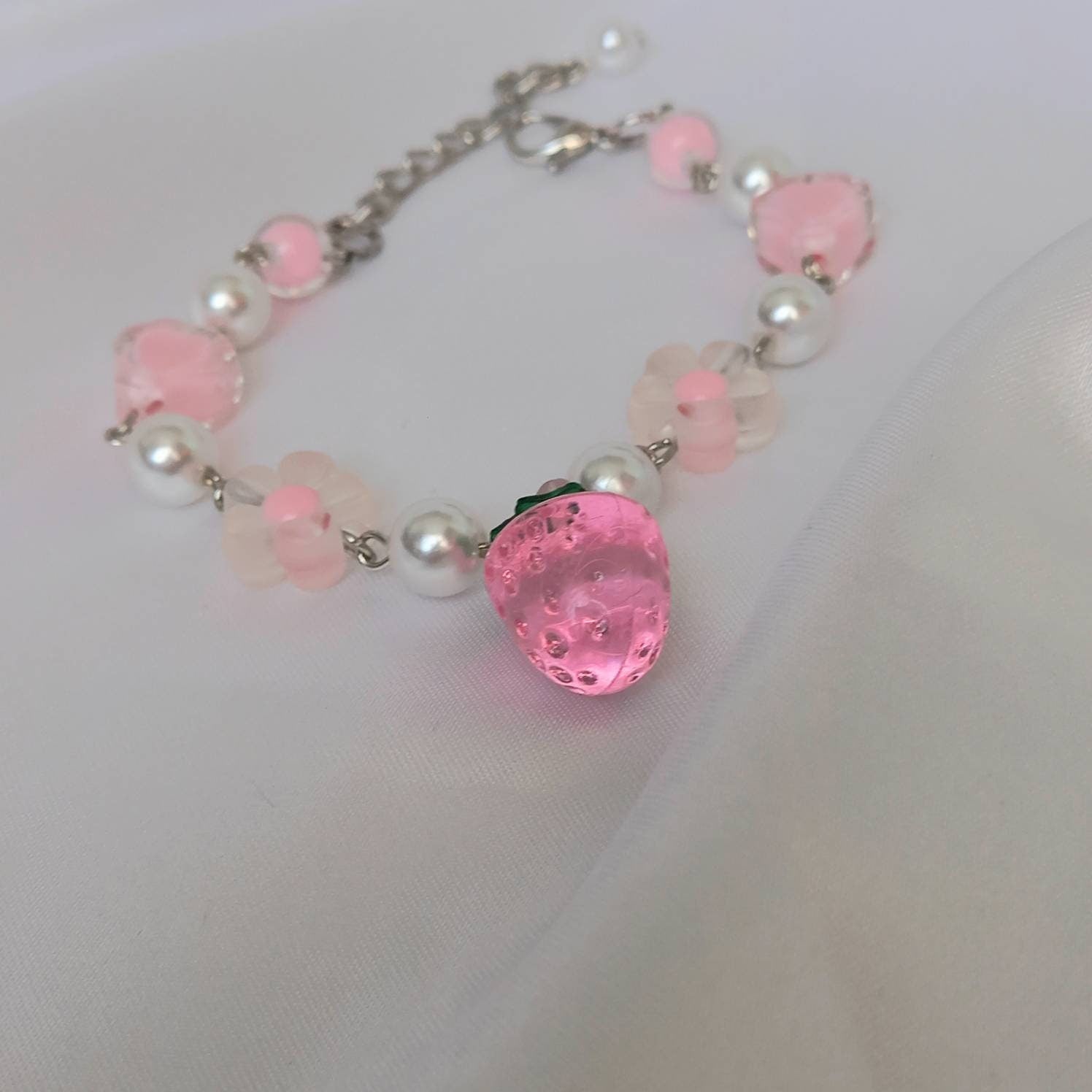 Chunky Bead Strawberry Bracelet