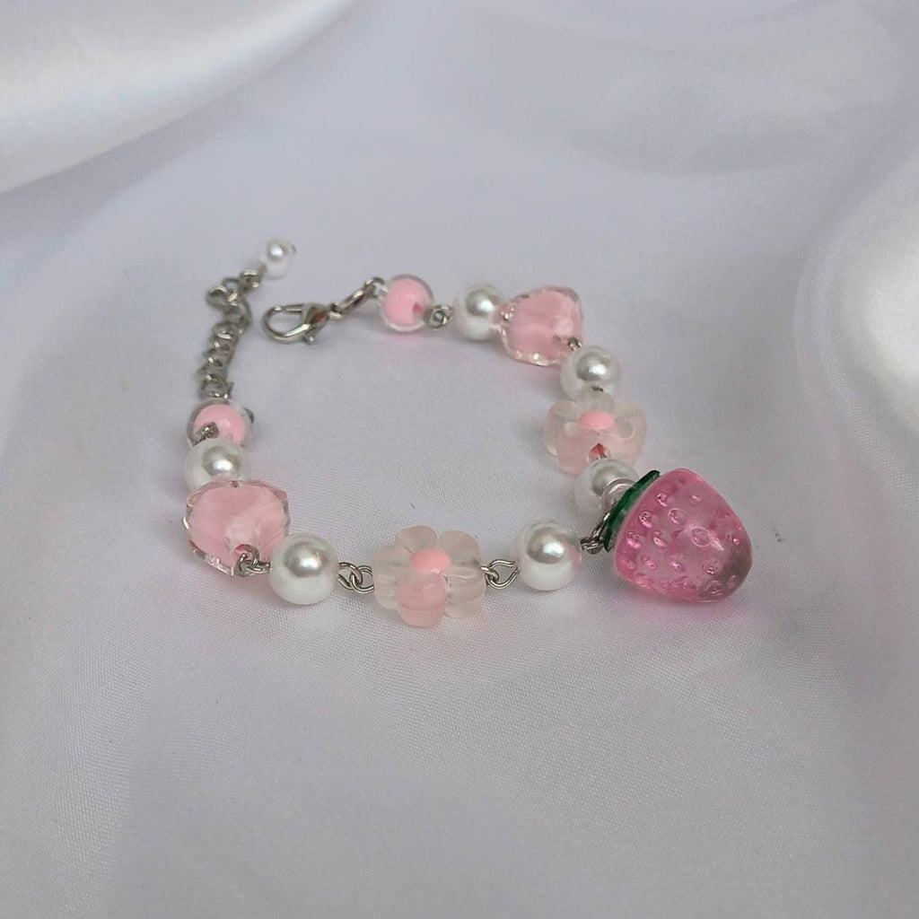 Chunky Bead Strawberry Bracelet