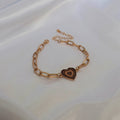 Gold & Brown Heart Bracelet