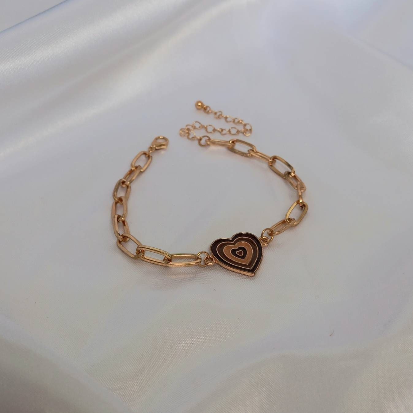Gold & Brown Heart Bracelet