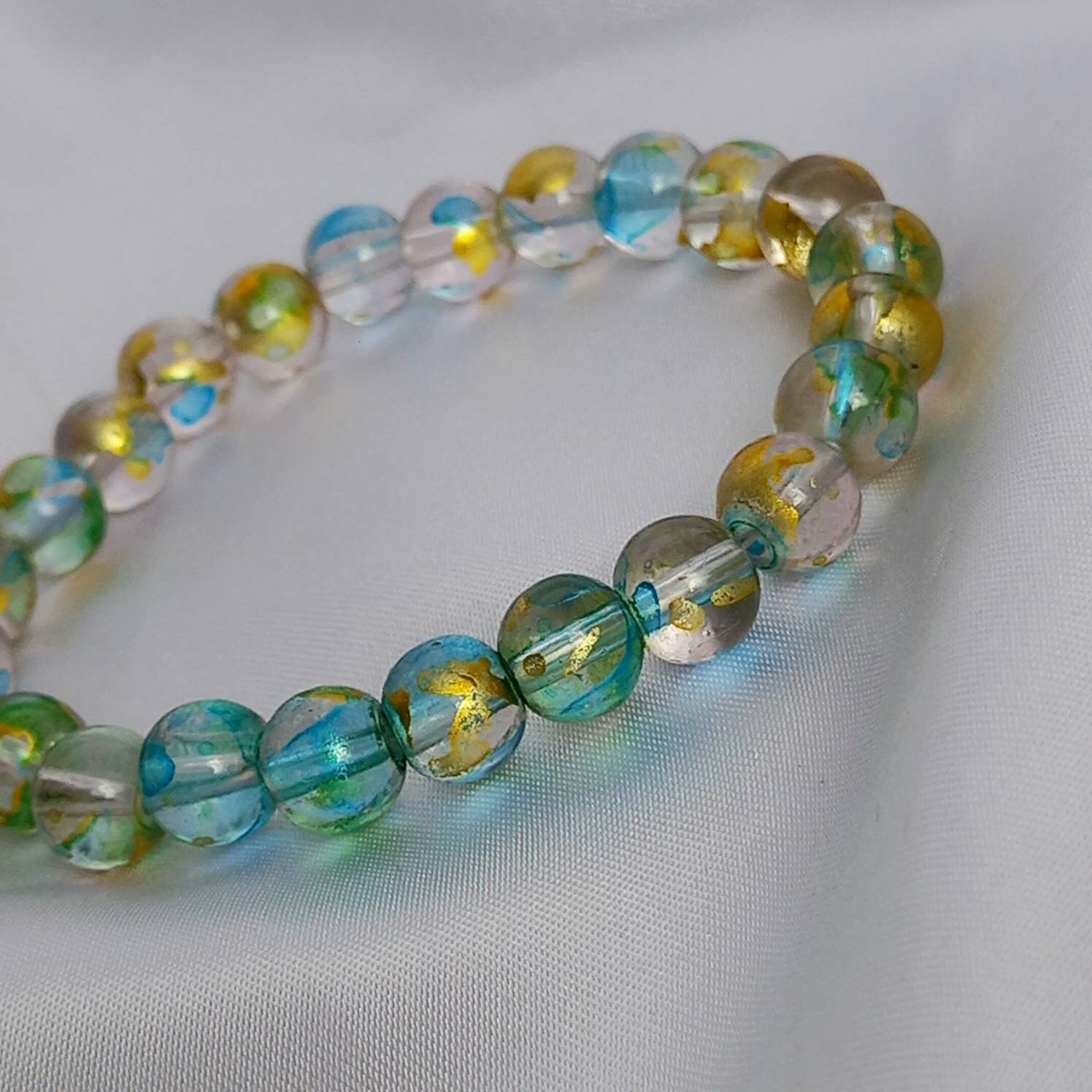 Blue & Gold Bead Bracelets