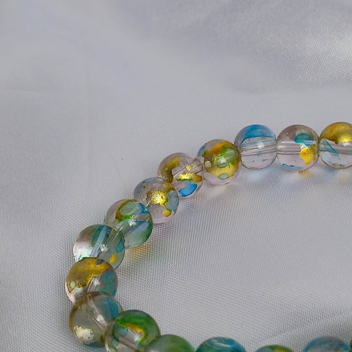Blue & Gold Bead Bracelets