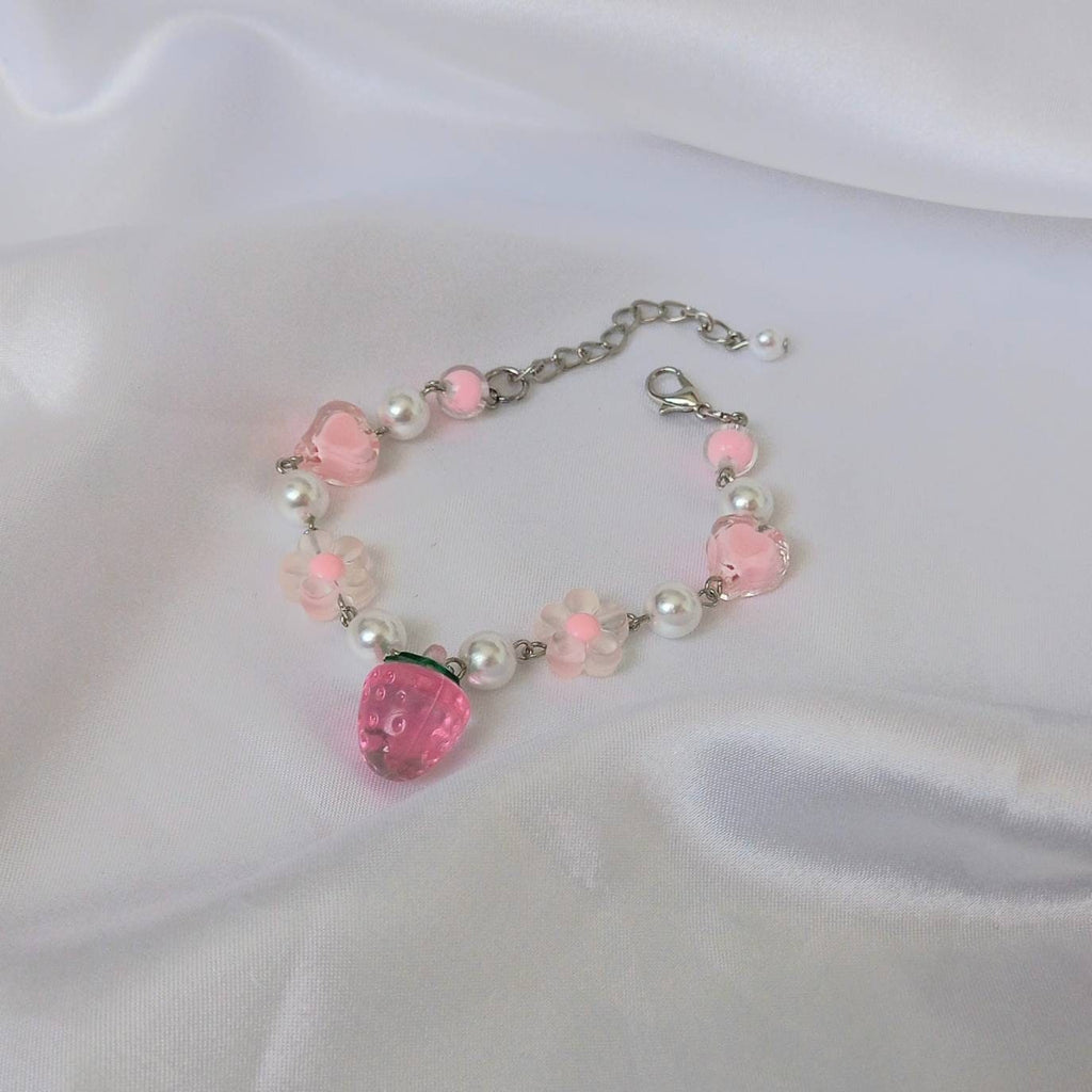 Chunky Bead Strawberry Bracelet