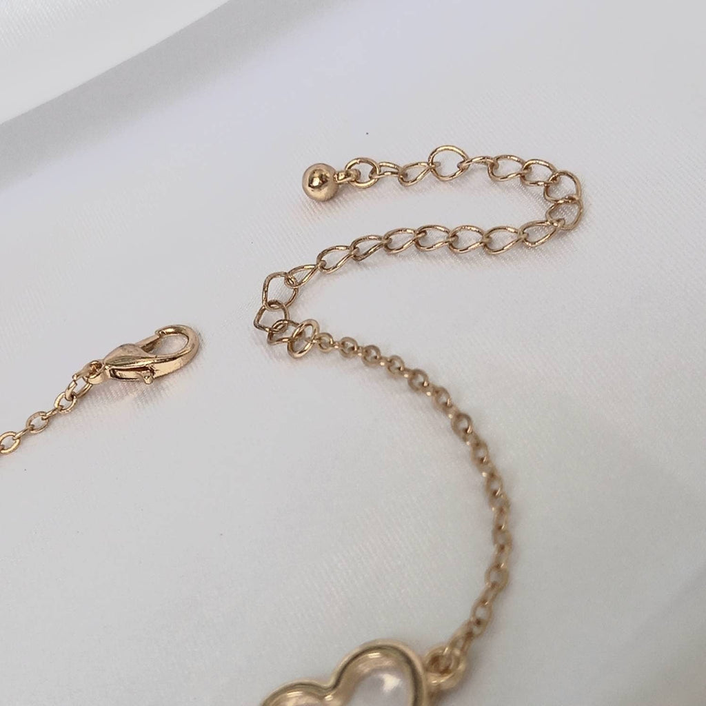 Gold & Green Heart Bracelet